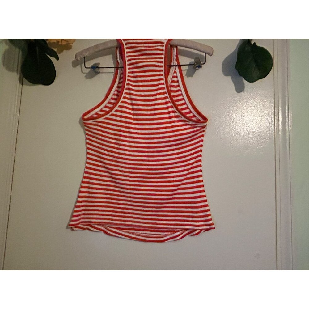 Anthropologie Maeve Striped Navy V-neck Tank Top Racerback Size XS Nautical Summ - Picture 2 of 8
